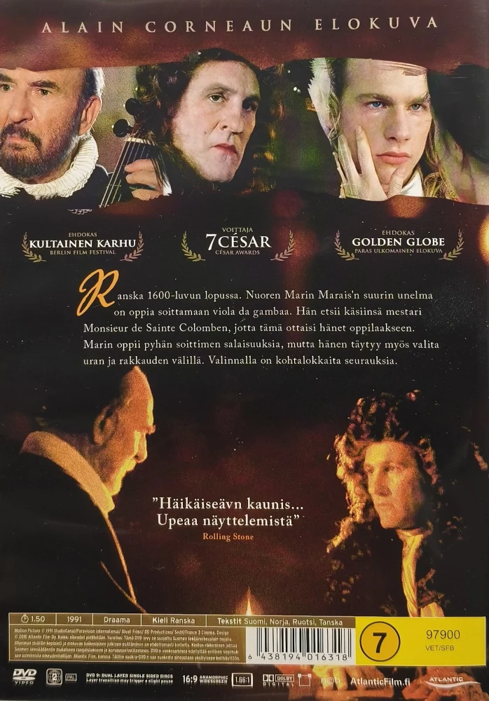 DVD) Gérard Depardieu: Kaikki elämän aamut (1991) SUOMIKANNET