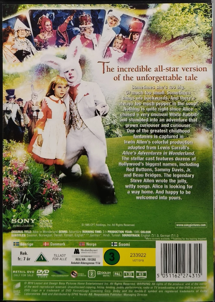DVD) Alice in Woderland - Liisa ihmemaassa (1985)