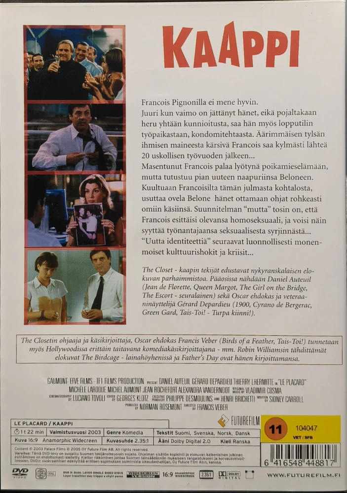 DVD) Kaappi - Le Placard (2003) Gerard Depardieu, Daniel Auteuil