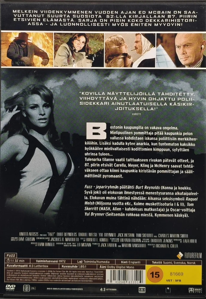 DVD) Burt Reynolds, Raquel Welsh: Jepariryhmä - Fuzz (1972) SUOMIKANNET
