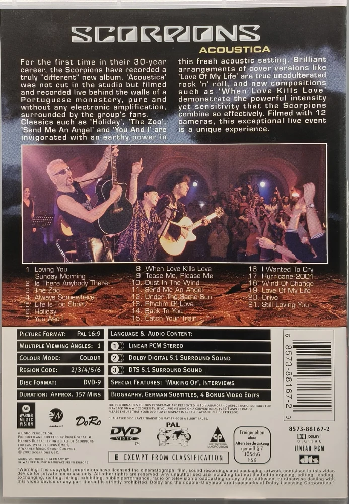 DVD) Scorpions – Acoustica (2001)