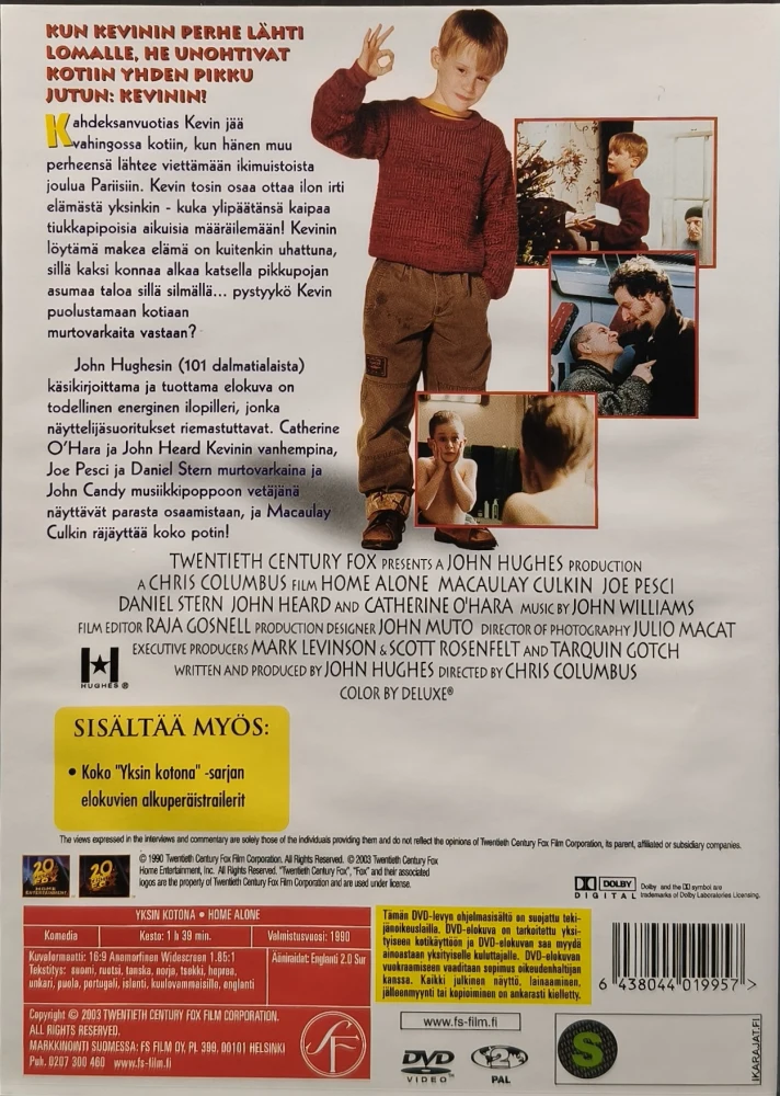 DVD) Yksin kotona (1) - Home Alone (1990) SUOMIKANNET