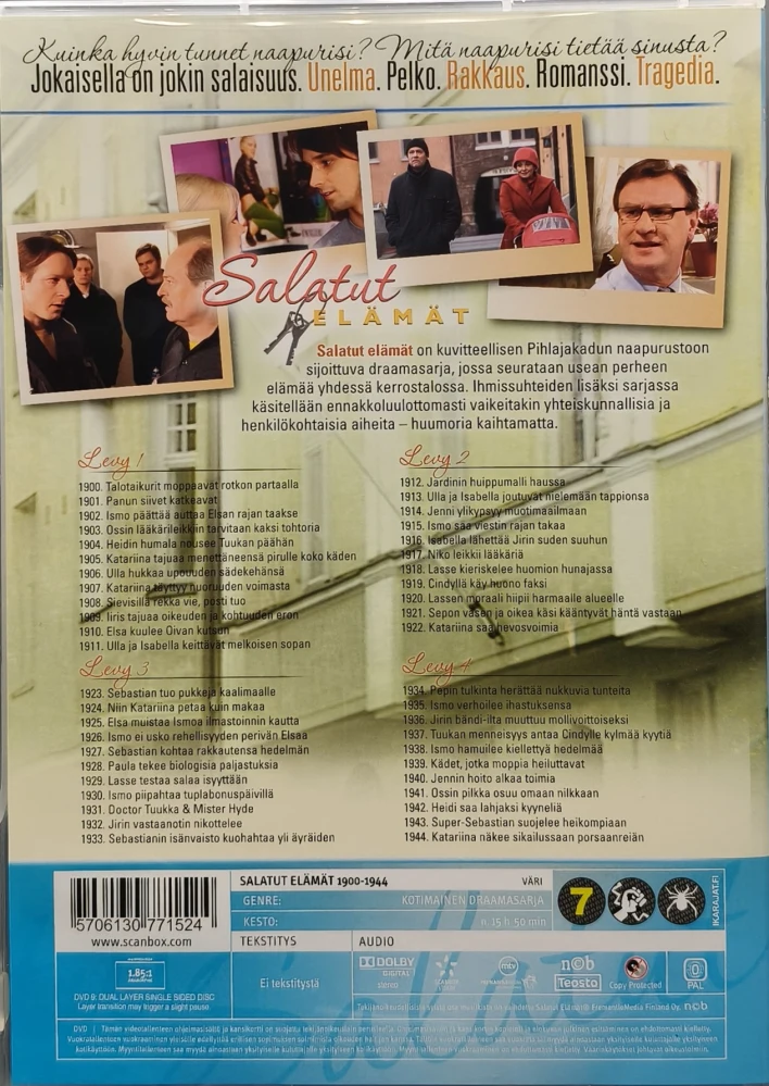 4 DVD) Salatut elämät - Jaksot 1900-1944