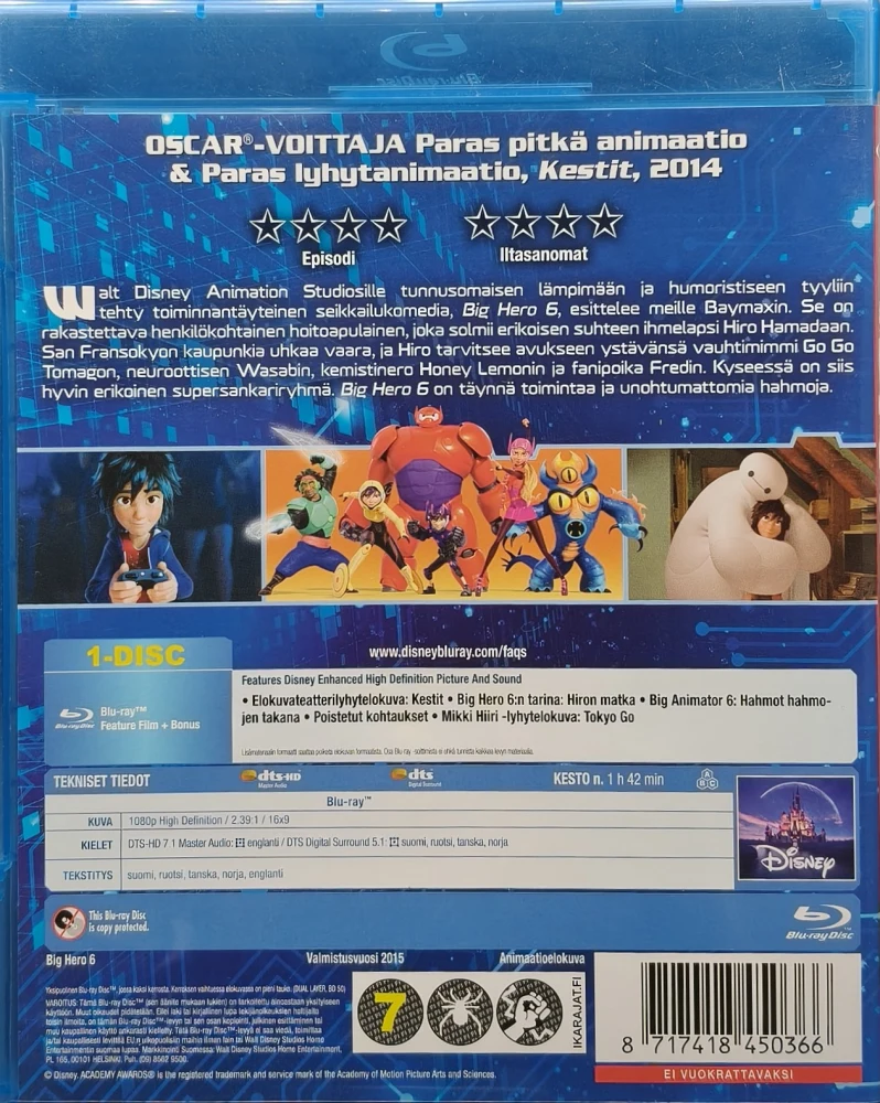 BLU-RAY) Walt Disney Klassikko nro 53: Big Hero 6 (2014)