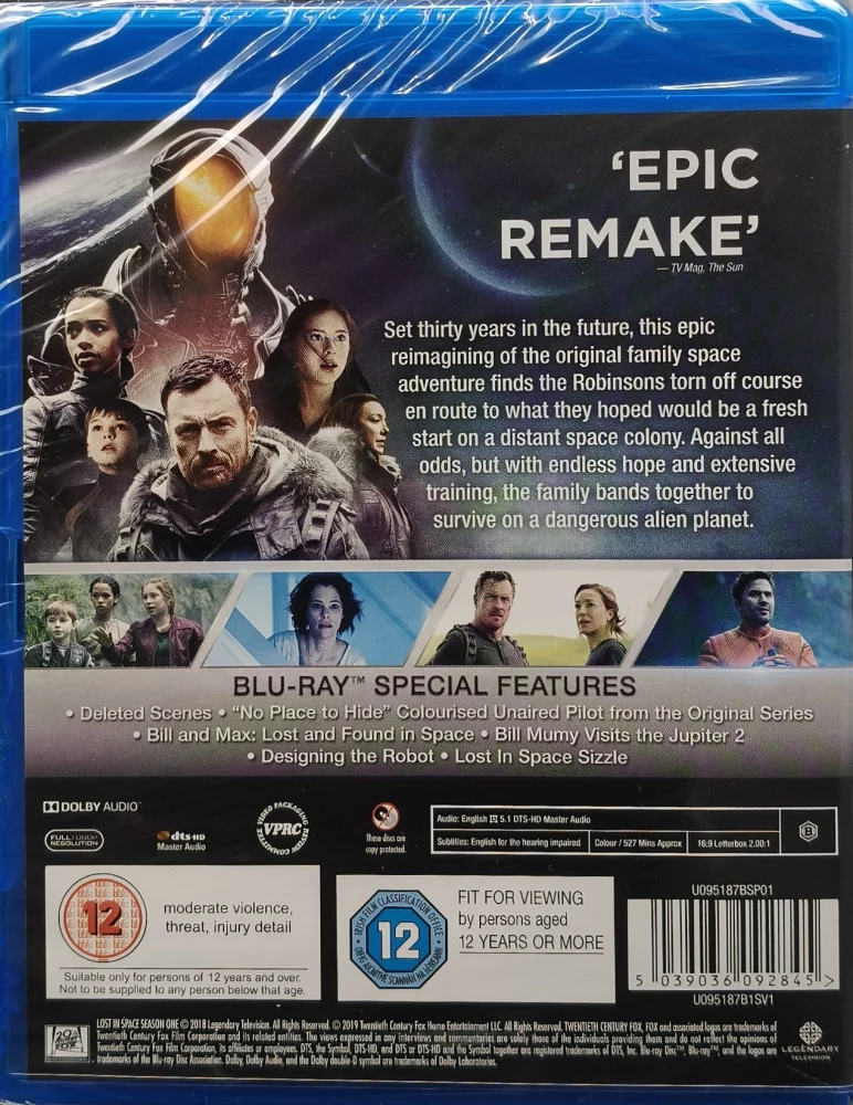 UUSI (3 BLU-RAY) Lost in Space - Matkalla avaruuteen - Season 1. (2018) KAUSI 1