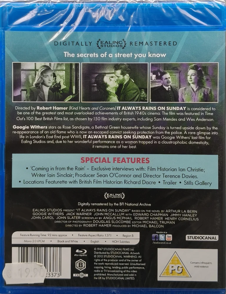 UUSI (BLU-RAY) It Always Rains on Sunday (1947)