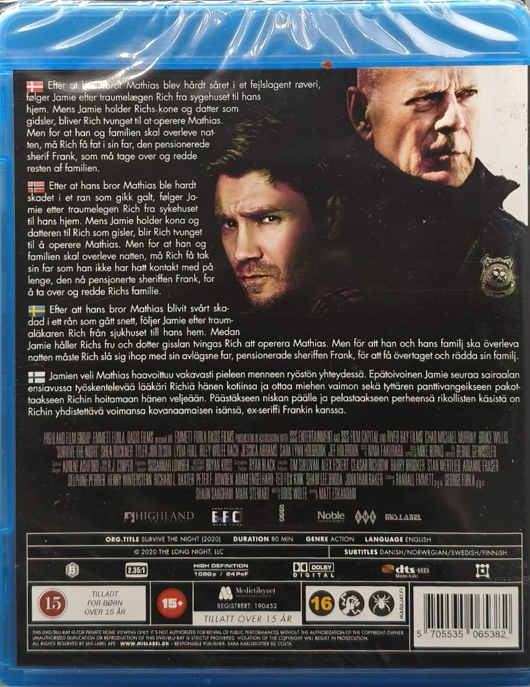 UUSI (BLU-RAY) Bruce Willis: Survive the Night (2020)
