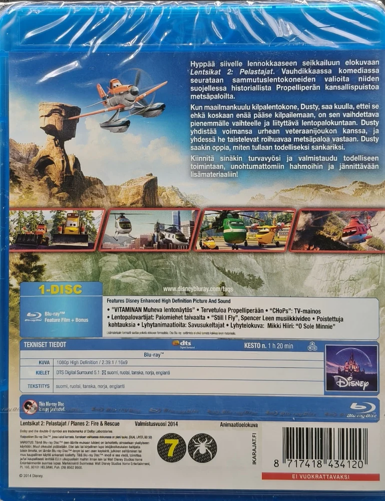 UUSI (BLU-RAY) DISNEY: Lentsikat 2 - Pelastajat (2014) SUOMIKANNET
