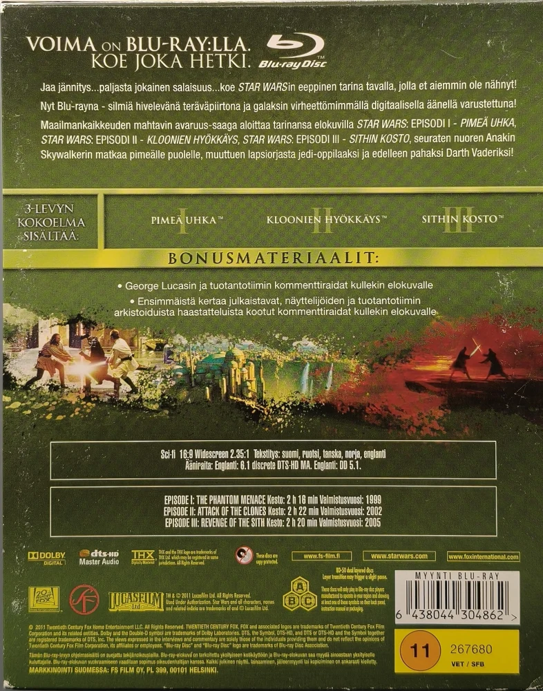 6 BLU-RAY) Star Wars: Episodit I - VI - SUOMIKANNET