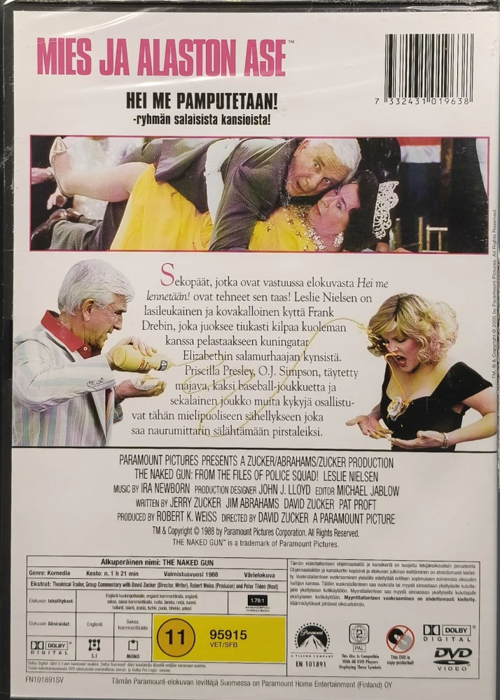 UUSI (3 DVD) Mies ja alaston ase 1-3 - The Naked Gun: Trilogia - SUOMIKANNET