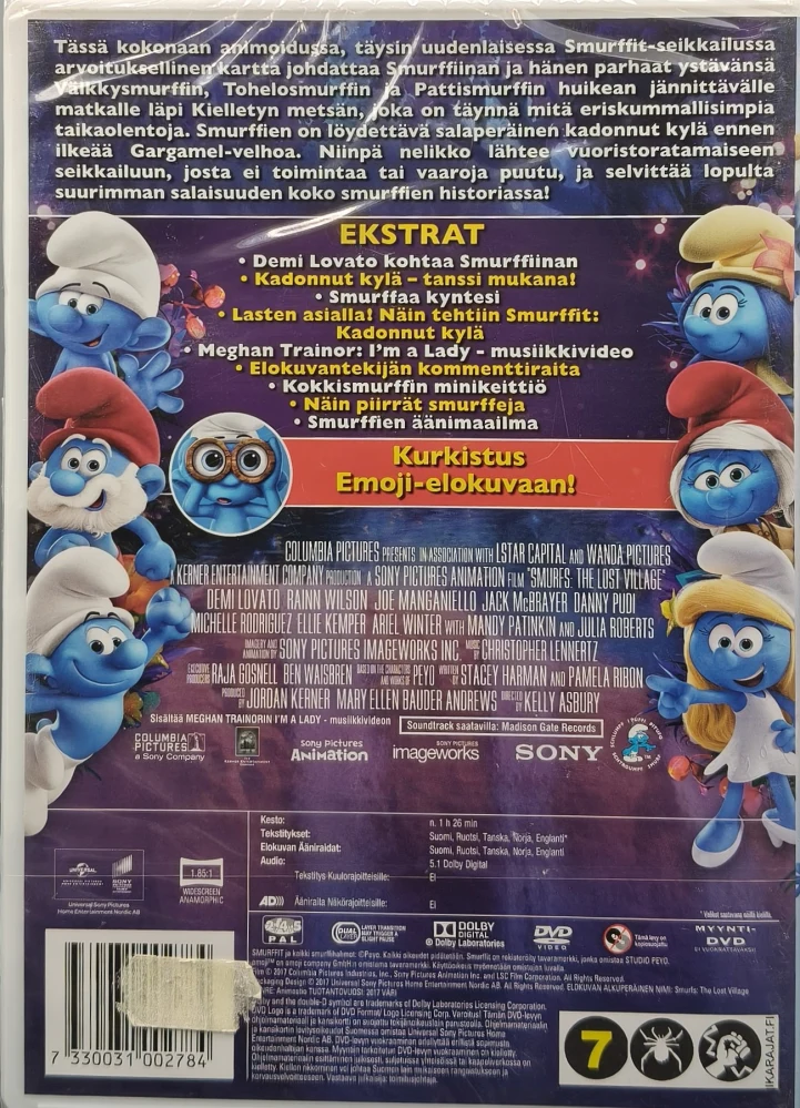 UUSI (DVD) Smurffit - Kadonnut kylä (2017) PUHUMME SUOMEA