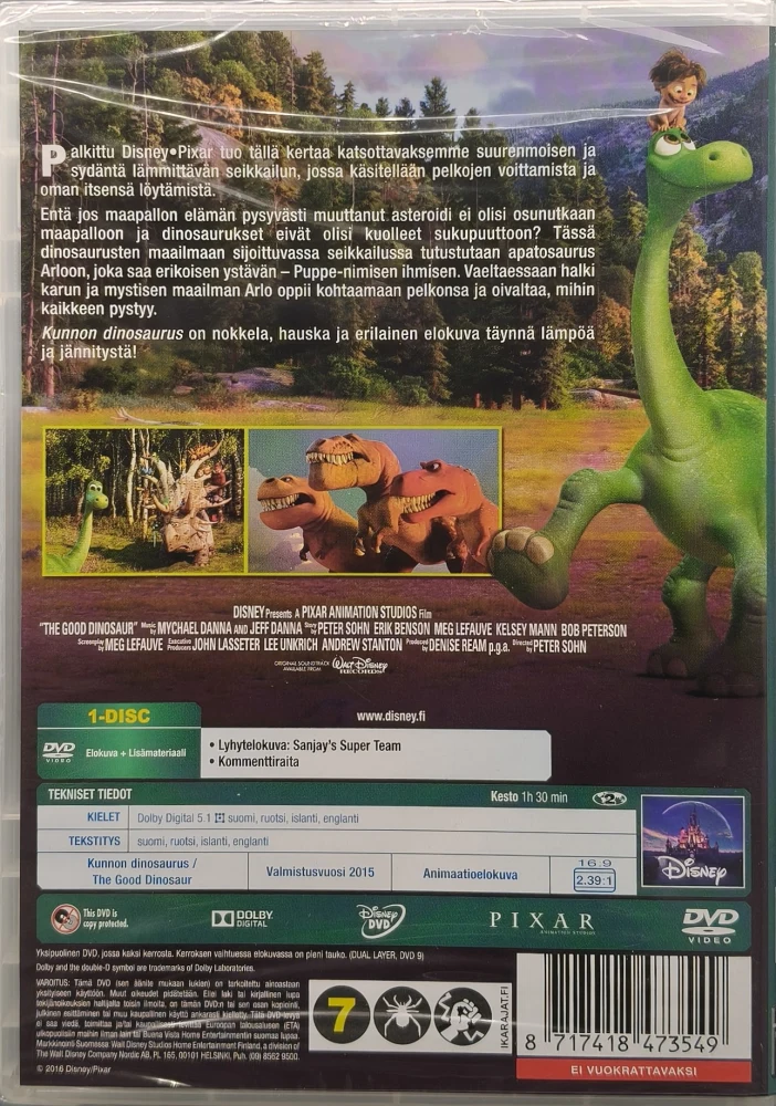 UUSI (DVD) Disney-Pixar Klassikko nro 16: Kunnon dinosaurus (2015)