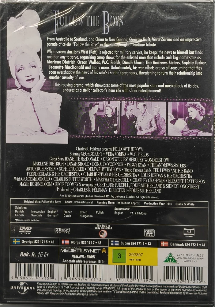 UUSI (DVD) Follow the Boys (1944) SUOMITEKSTIT