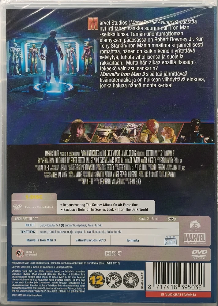 UUSI (DVD) Iron Man 3 (2013) SUOMIKANNET