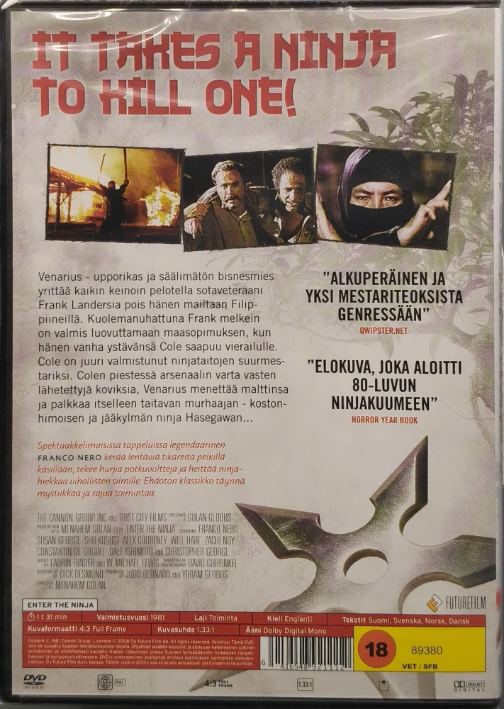 UUSI (DVD) Franco Nero: Enter The Ninja (1981) SUOMIKANNET