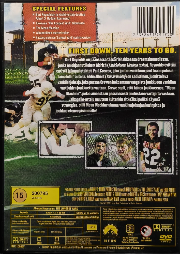 DVD) Burt Reynolds: Luunmurskaajat - The Longest Yard (1974) SUOMIKANNET