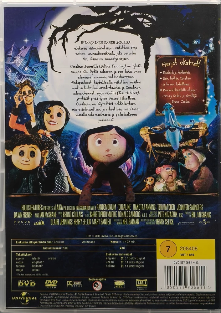 DVD) Coraline ja toinen todellisuus (2009) SUOMIKANNET