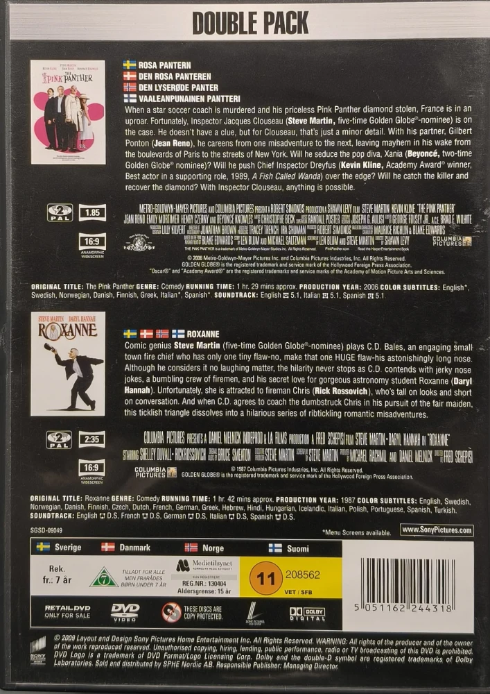2 DVD) Steve Martin: The Pink Panther (2006) & Roxanne (1987)