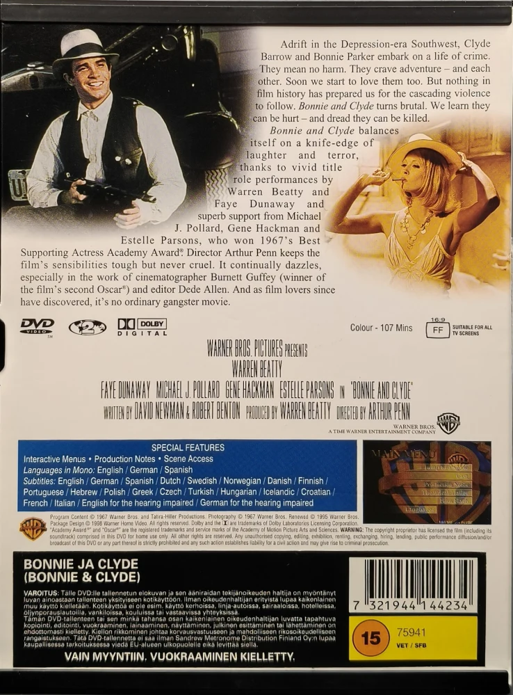 DVD) Warren Beatty, Faye Dunaway: Bonnie ja Clyde - Bonnie and Clyde (1967)