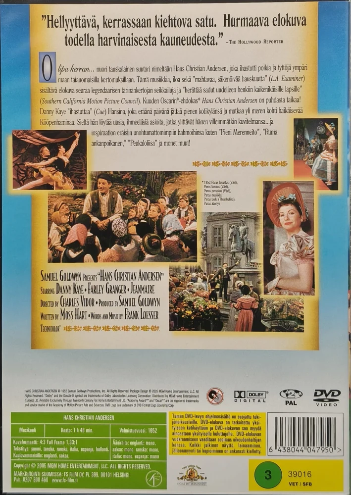 DVD) Danny Kaye: Hans Christian Andersen (1952) SUOMIKANNET