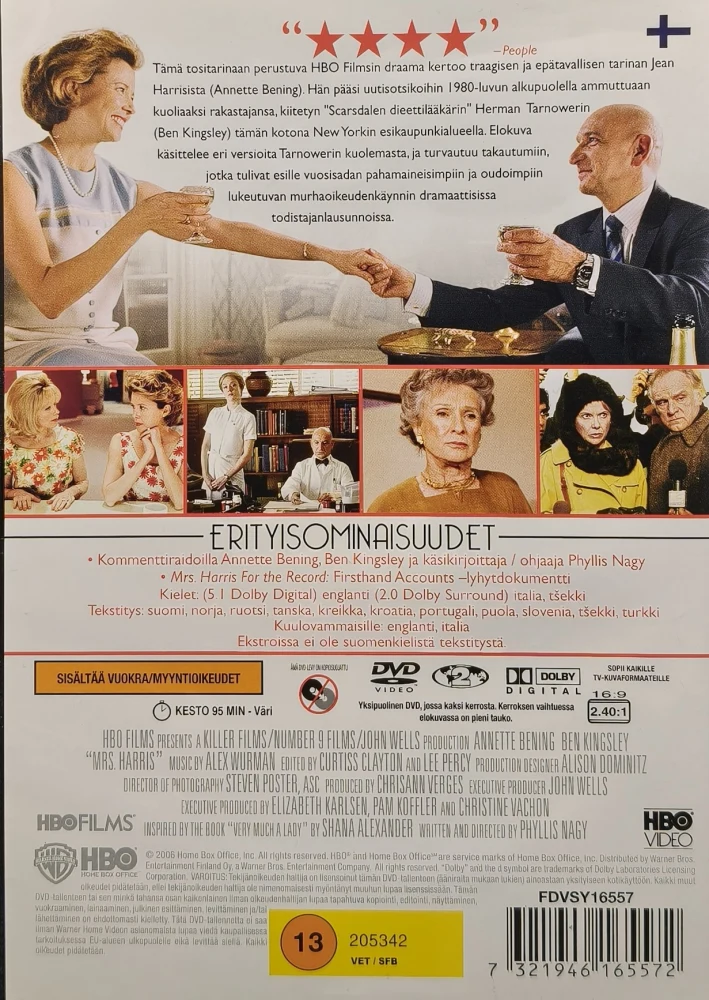 DVD) MRS. HARRIS (2006)  Annette Bening, Ben Kingsley.