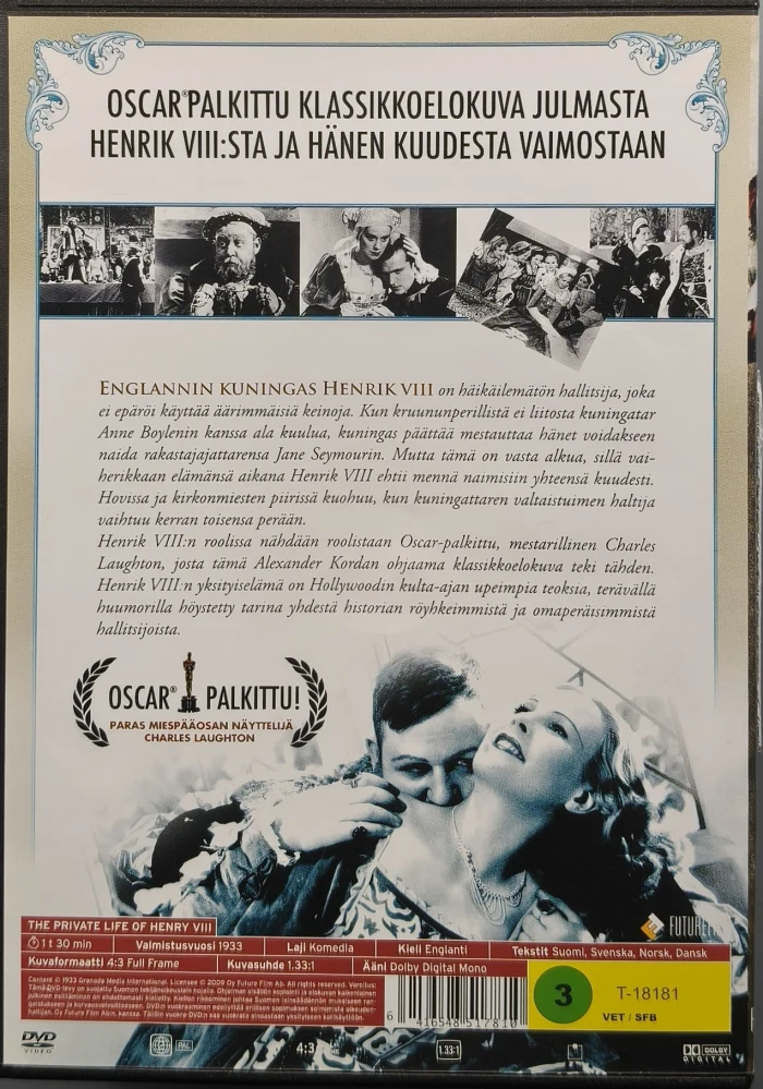 DVD) Henrik VIII :n Yksityiselämä (1933) SUOMIKANNET
