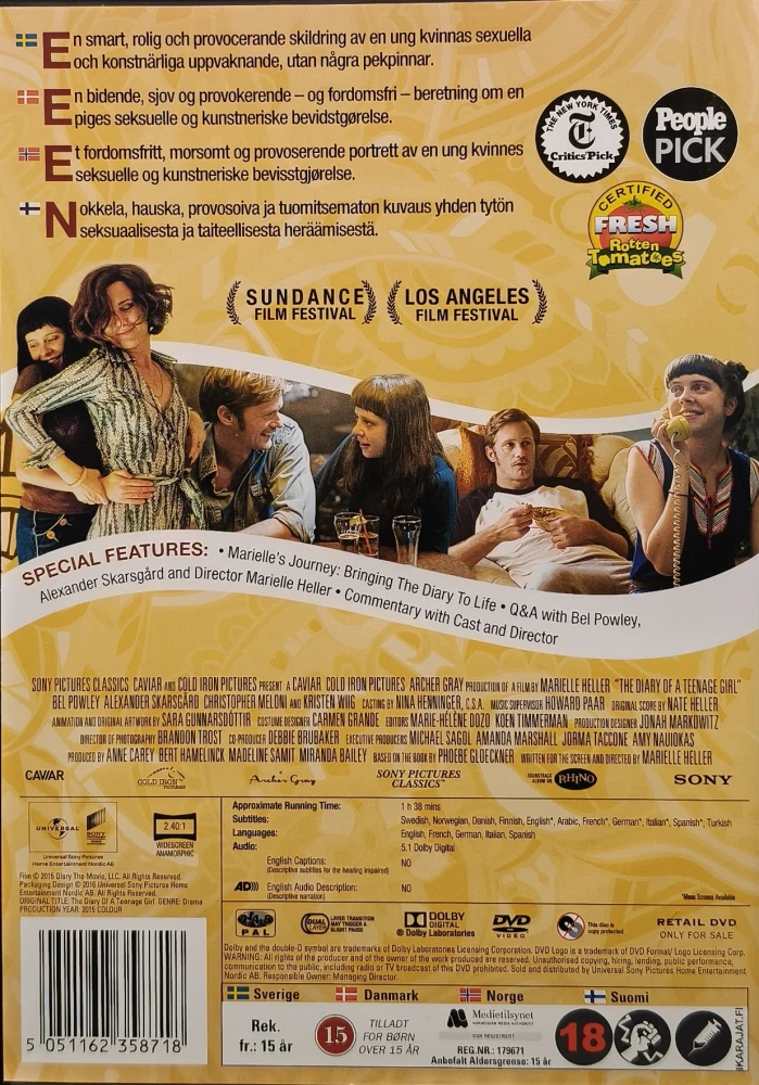 DVD) THE DIARY OF TEENAGE GIRL - Teini-ikäisen tytön päiväkirja (2015)