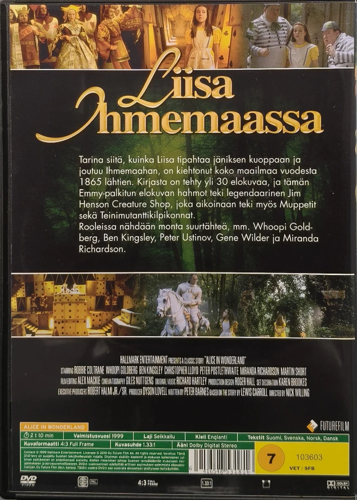 DVD) Liisa Ihmemaassa - Alice in Wonderland (1999) Martin Short
