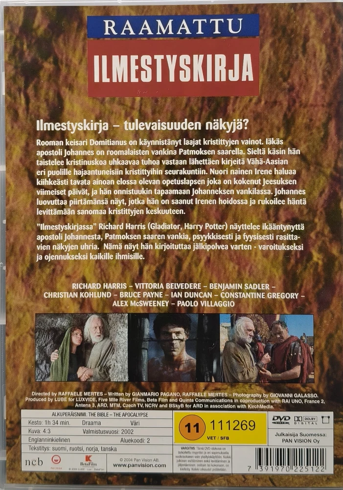 DVD) Richard Harris: Raamattu: Ilmestyskirja (2002)
