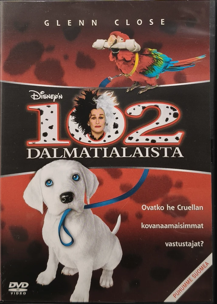 DVD) Glenn Close: DISNEY: 102 Dalmatialaista (2000) SUOMIPUHE/TEKSTIT