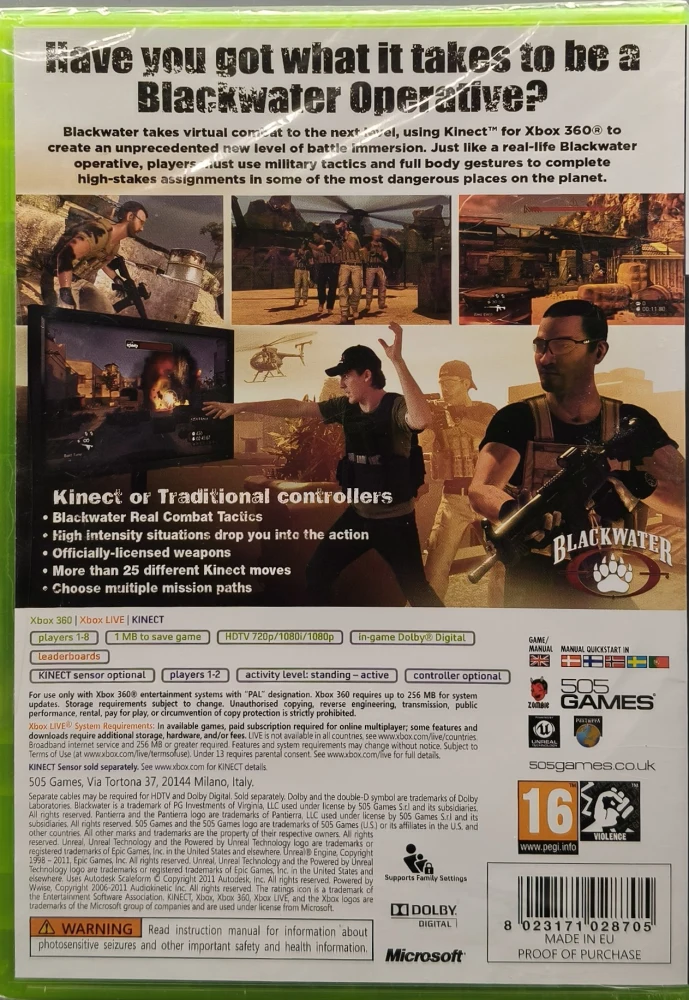 UUSI (Xbox 360 Kinect) Blackwater