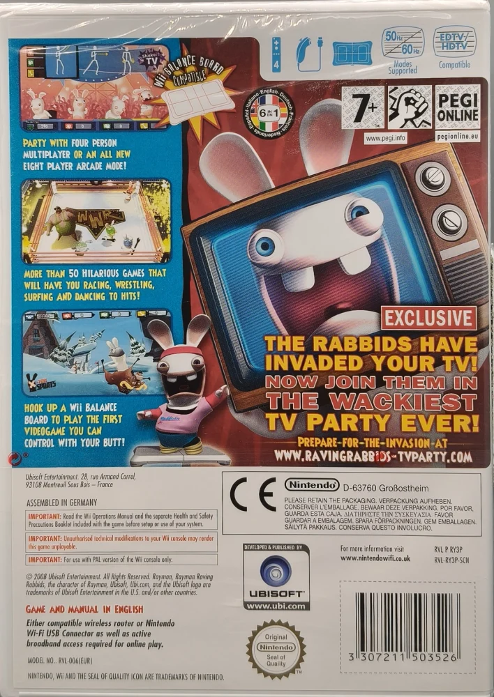 UUSI (Wii) Rayman Raving Rabbids TV Party