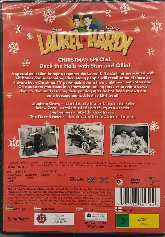 UUSI (DVD) LAUREL & HARDY CHRISTMAS SPECIAL - OHUKAINEN JA PAKSUKAINEN