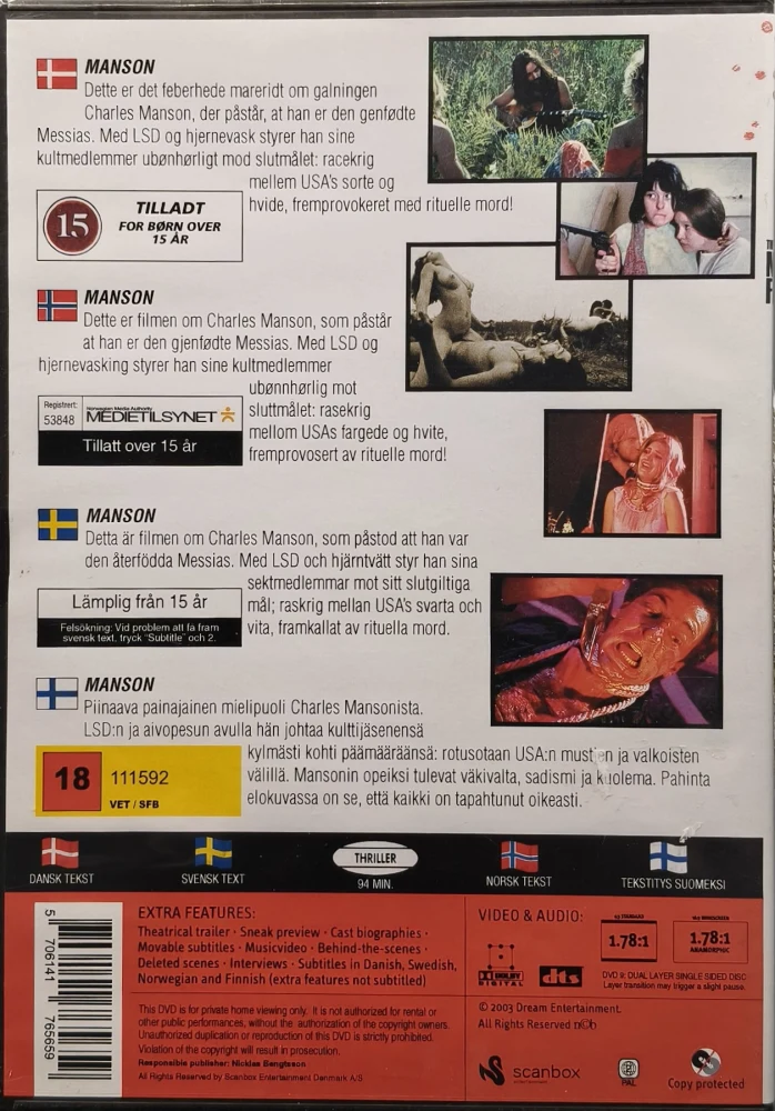 UUSI (DVD) The Manson Family (2003)