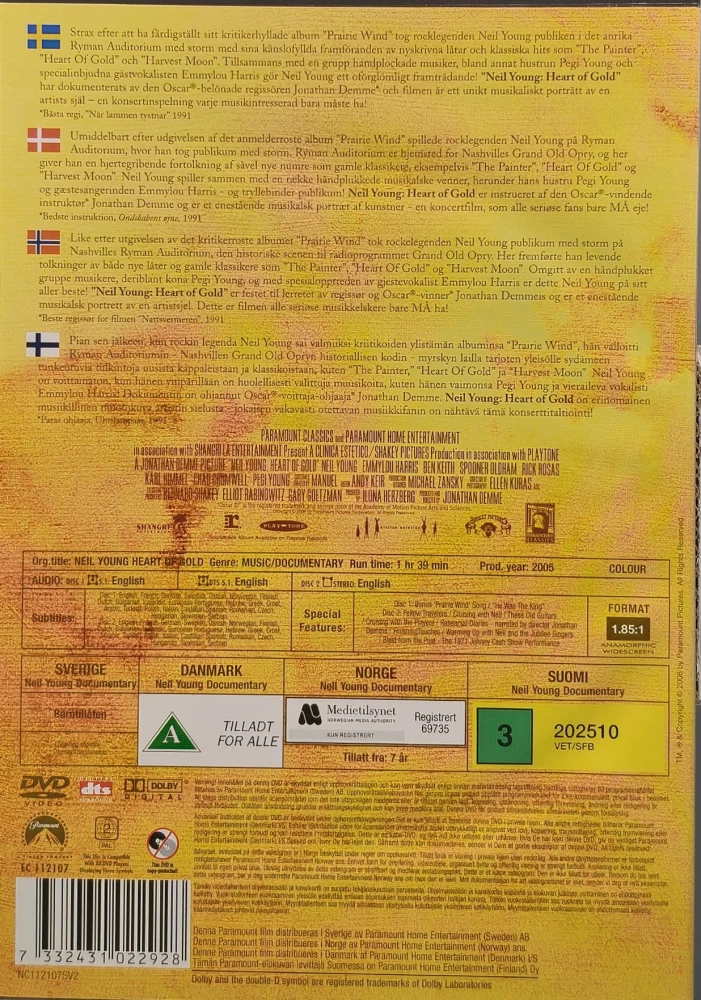 2 DVD) Neil Young - Heart Of Gold (2006)