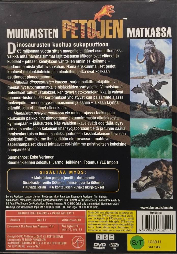2 DVD) Muinaisten petojen matkassa / Walking with Beasts (2001) BBC