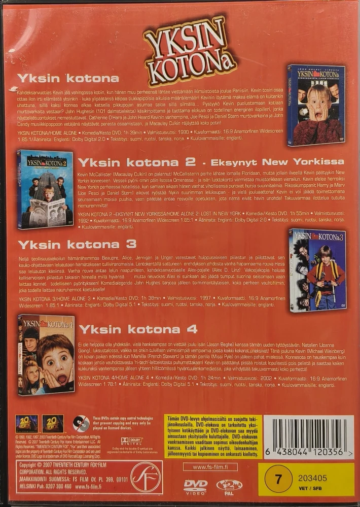 4 DVD BOKSI) YKSIN KOTONA - 1-4 - KOKOELMA - SUOMIKANNET