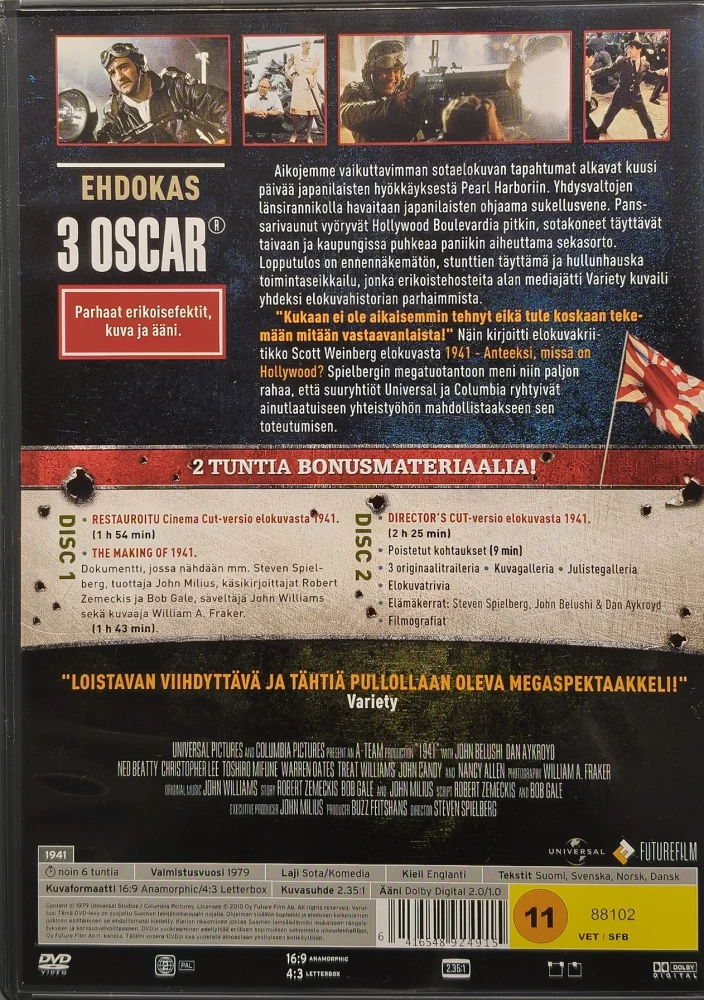2 DVD) Steven Spielberg: 1941 - Anteeksi, missä on Hollywood? (1979)