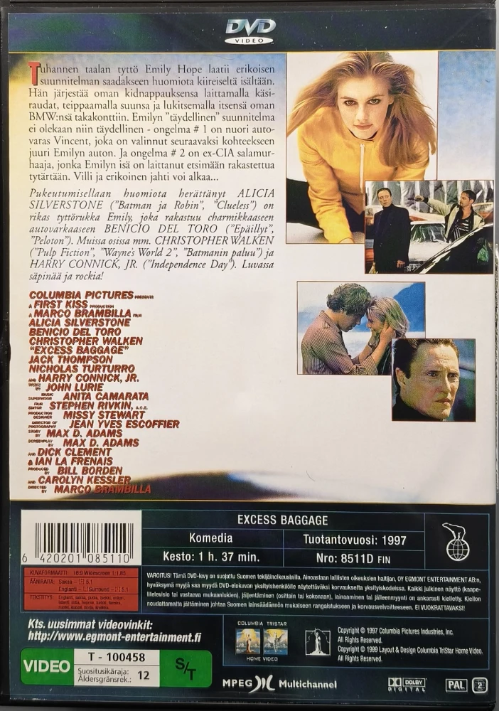 DVD) Tuhannen Taalan Tyttö - Excess Baggage (1997) EGMONT