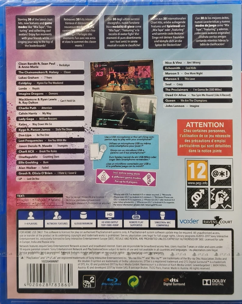 UUSI (PS4 ) Let's Sing 2018