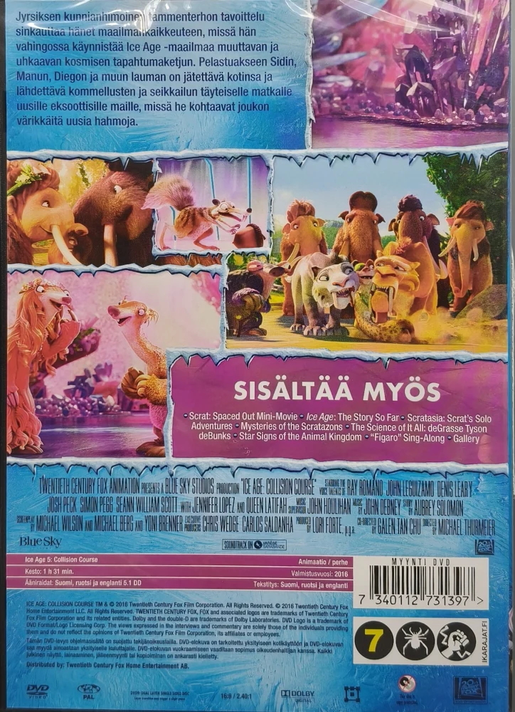 UUSI (DVD) Ice Age 5: Törmäyskurssilla (2016) PUHUMME SUOMEA