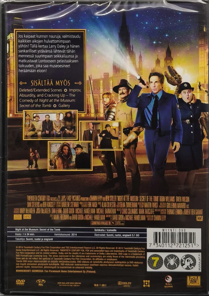 UUSI (DVD) Night at the museum - YÖ MUSEOSSA: Haudan salaisuus (2014)