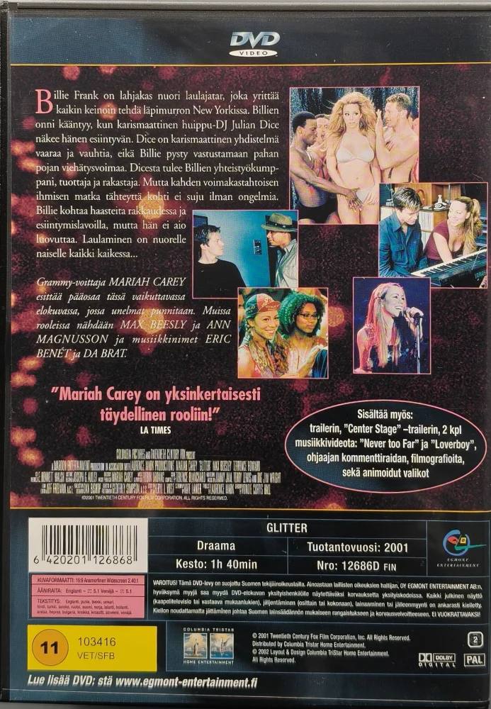 DVD) Mariah Carey: Glitter (2001) SUOMIKANNET - EGMONT