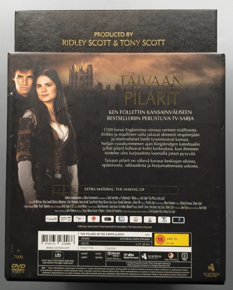 4 DVD) Ken Follett: Taivaan pilarit - The Pillars of the Earth (2009)