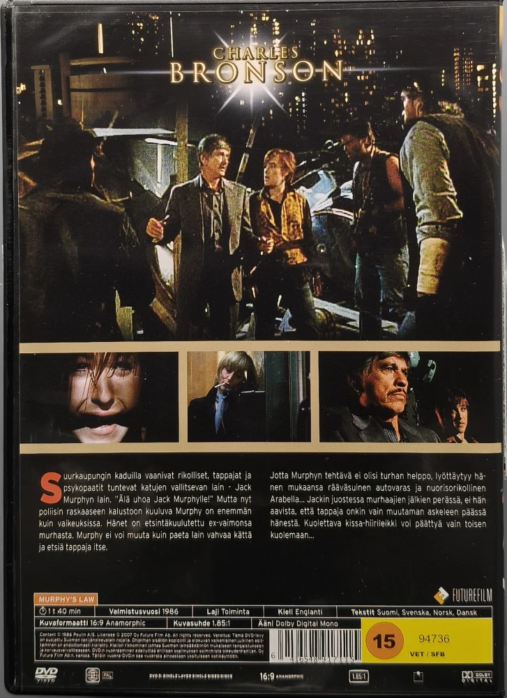 DVD) Charles Bronson: Murphy’s Law - Jack Murphyn laki (1986)