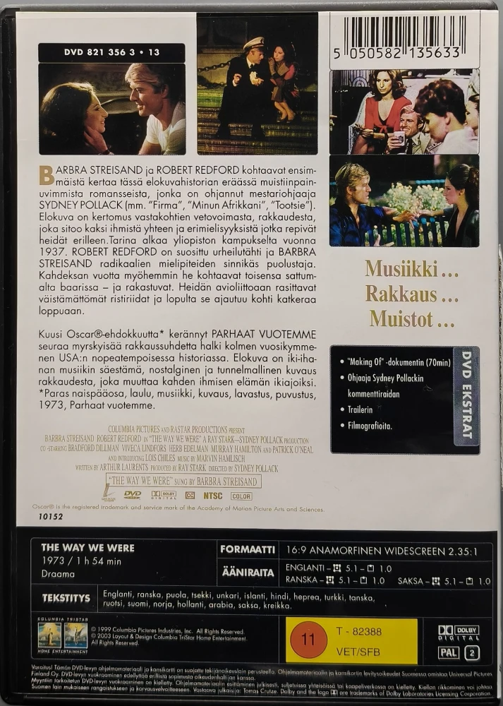 DVD) Robert Redford: Parhaat Vuotemme - The Way We Were (1973)