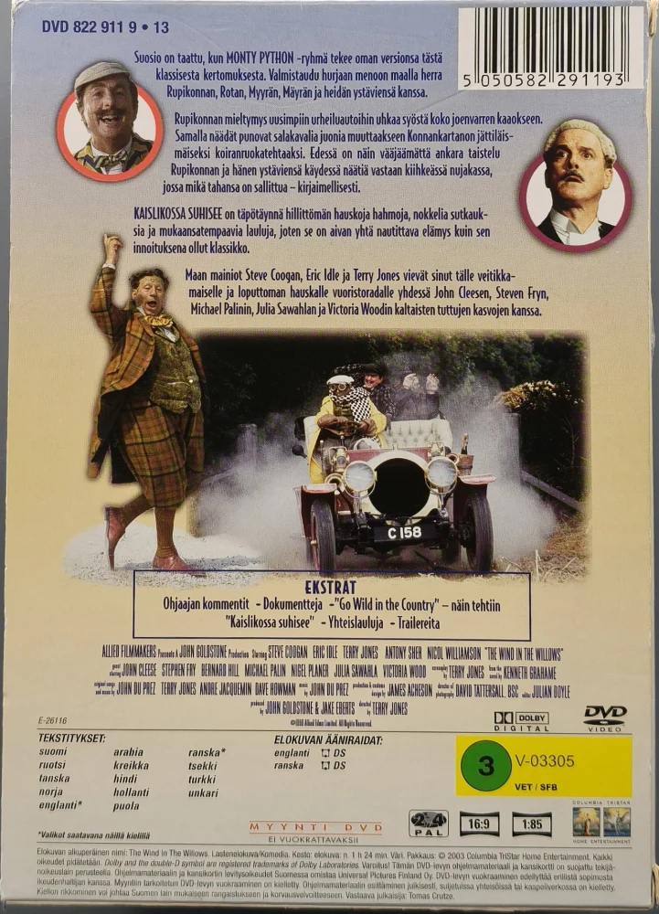 DVD) Kaislikossa suhisee - The Wind in the Willows (1996) SUOMIKANNET