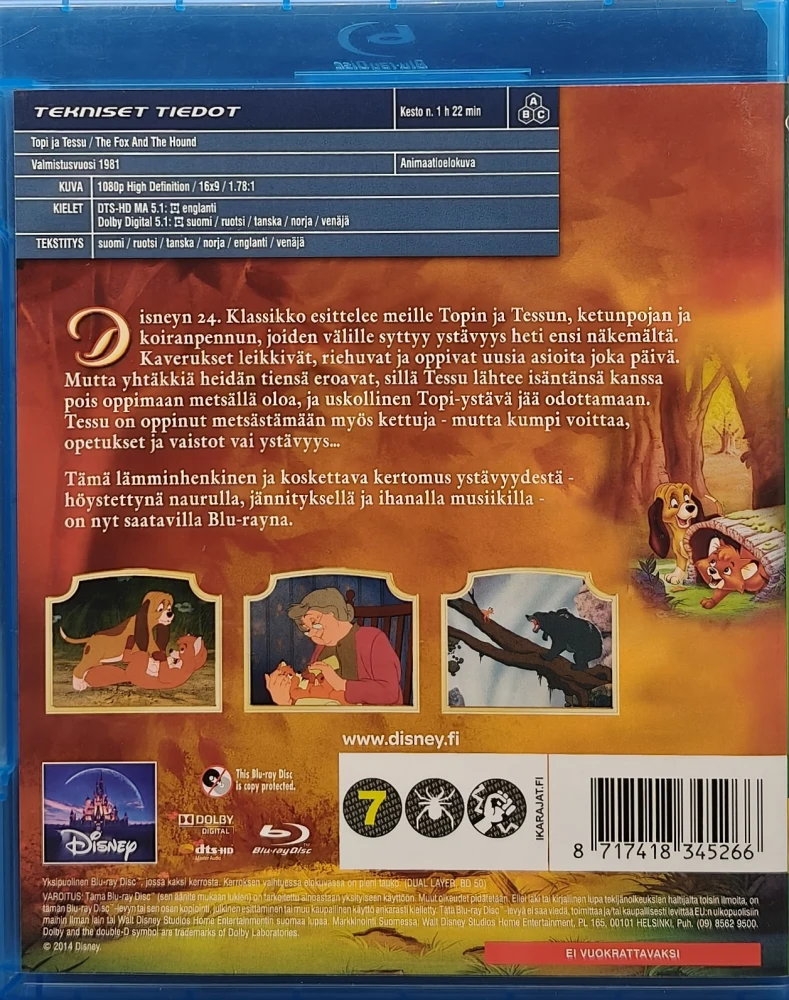 BLU-RAY) Disney Klassikko 24: Topi ja Tessu (1981) SUOMIKANNET