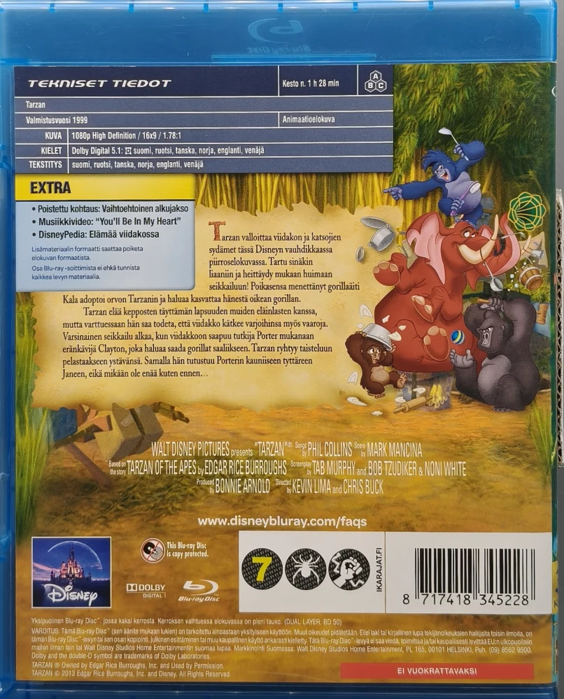 BLU-RAY) Tarzan Disney - Klassikko 37. (1999) SUOMIKANNET
