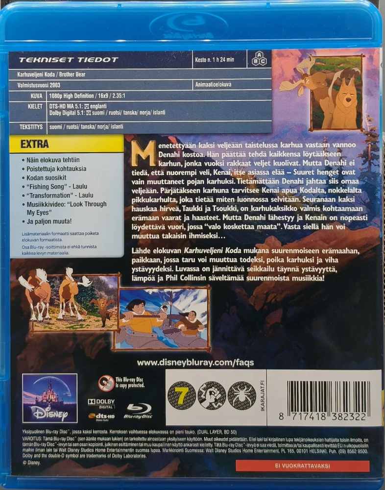 BLU-RAY) KARHUVELJENI KODA - Disney Klassikko 43. (2003) SUOMIKANNET